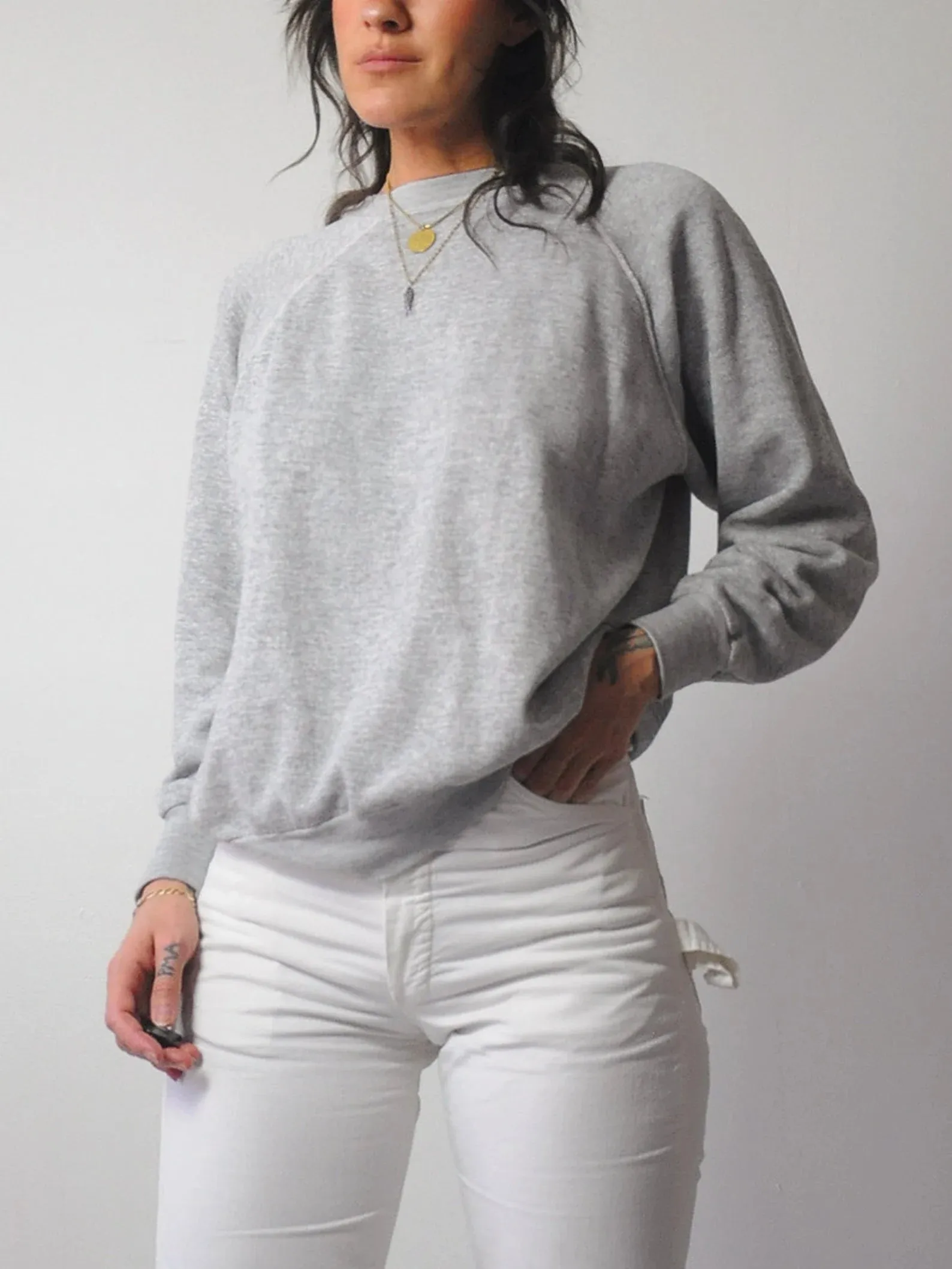 1980's Blank Gray Soft Crewneck