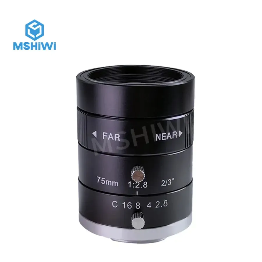 3MP 75mm Manual Iris C-mount F2.8 Aperture 2/3" Industrial FA Lens