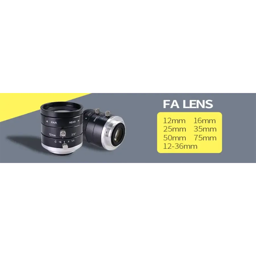 3MP 75mm Manual Iris C-mount F2.8 Aperture 2/3" Industrial FA Lens