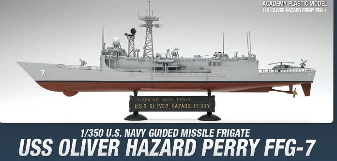 Academy Ships 1/350 USS Oliver Hazard Perry FFG7 Guided Missile Frigate Kit