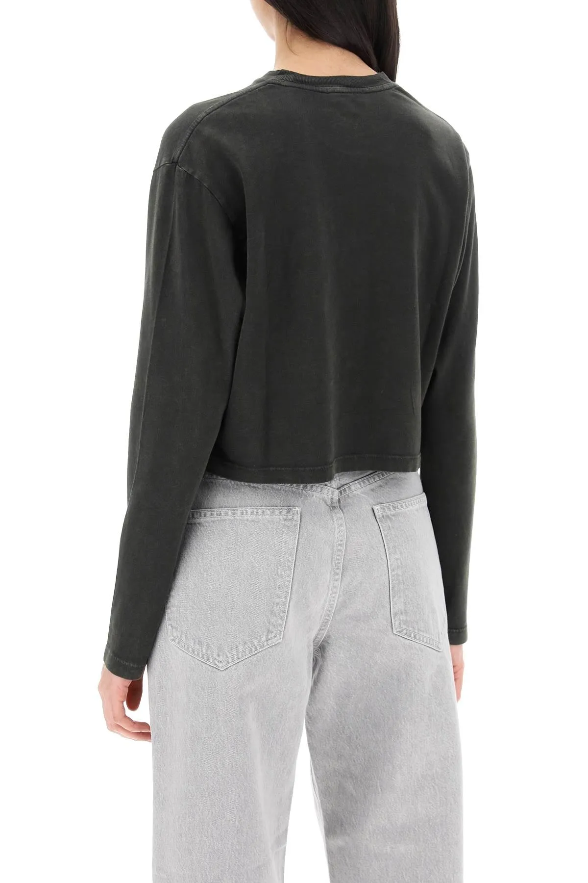 AGOLDE cropped long-sleeved mason t