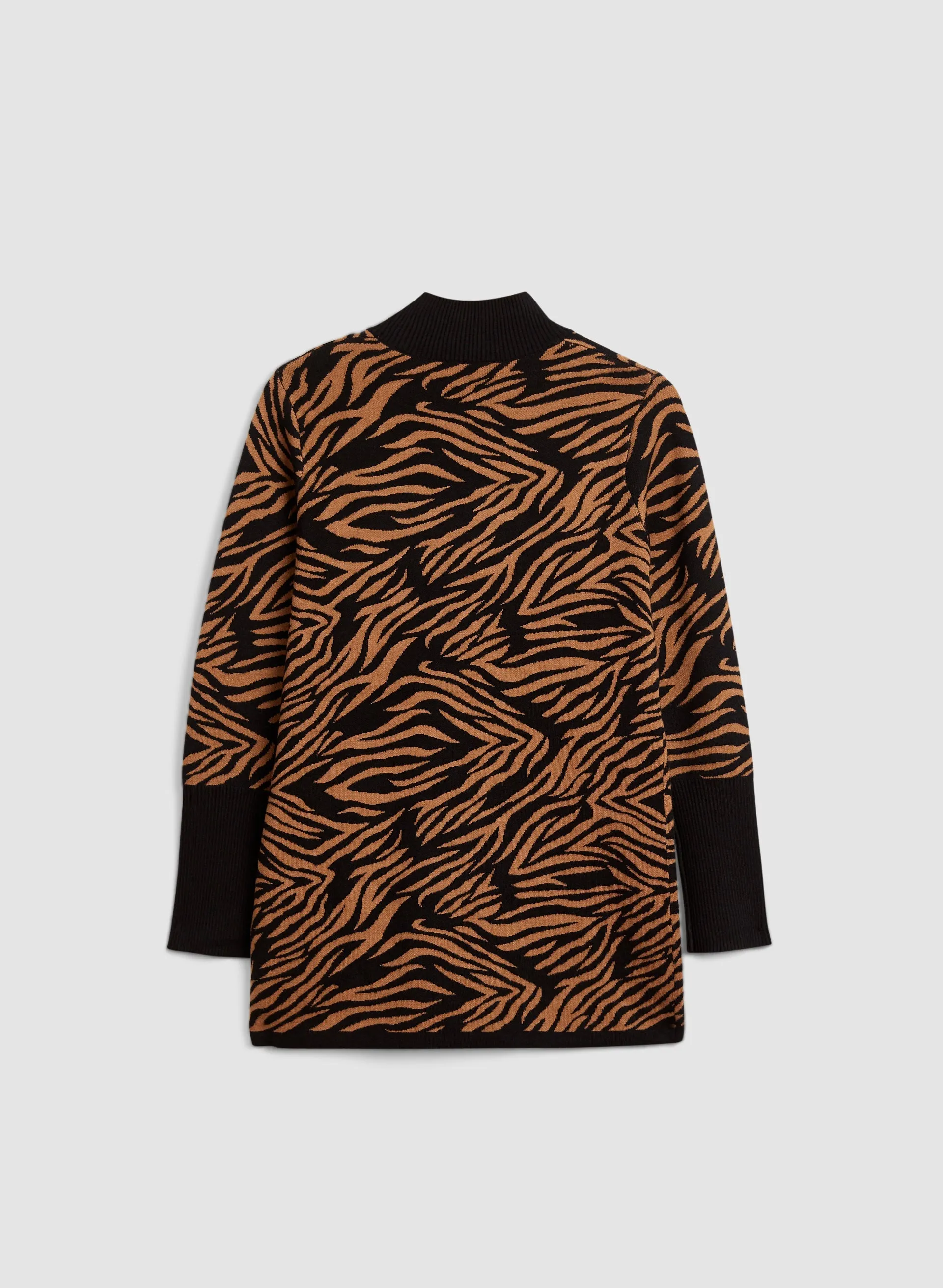 Animal Motif Mock Neck Sweater