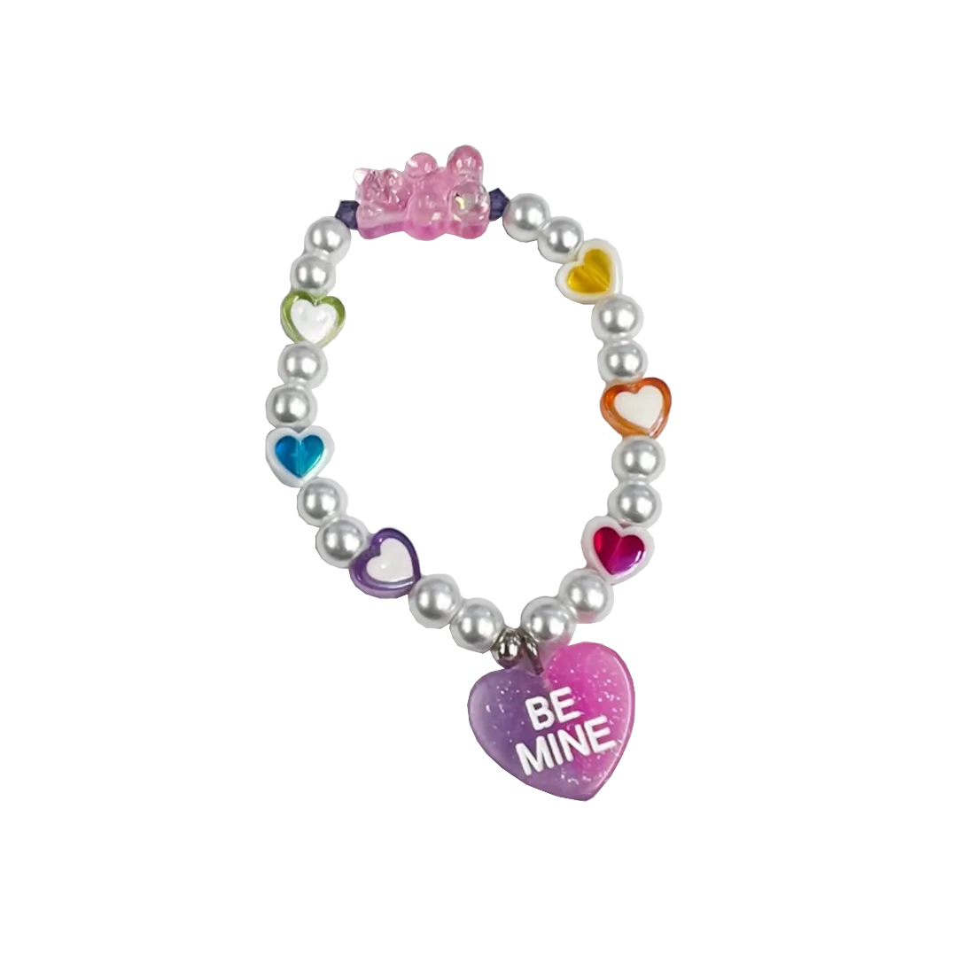 Be Mine Gummy Bear Pearl Bracelet - Pink