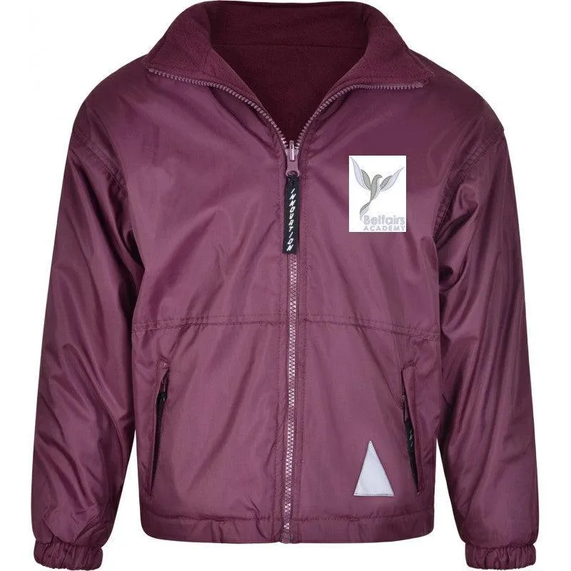 Belfairs Academy -  Maroon Reversible (Rain) Fleece Jackets with Hoodie / School Logo