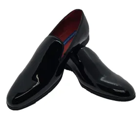 Black Patent Slip on Tuxedo Shoes