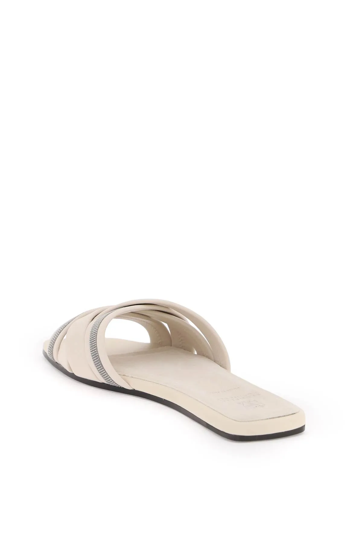 BRUNELLO CUCINELLI nappa slides with decorative charm