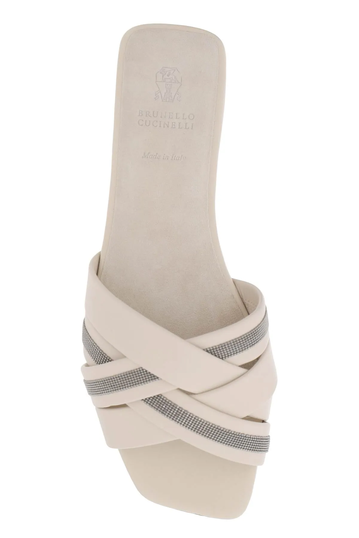 BRUNELLO CUCINELLI nappa slides with decorative charm