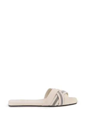 BRUNELLO CUCINELLI nappa slides with decorative charm