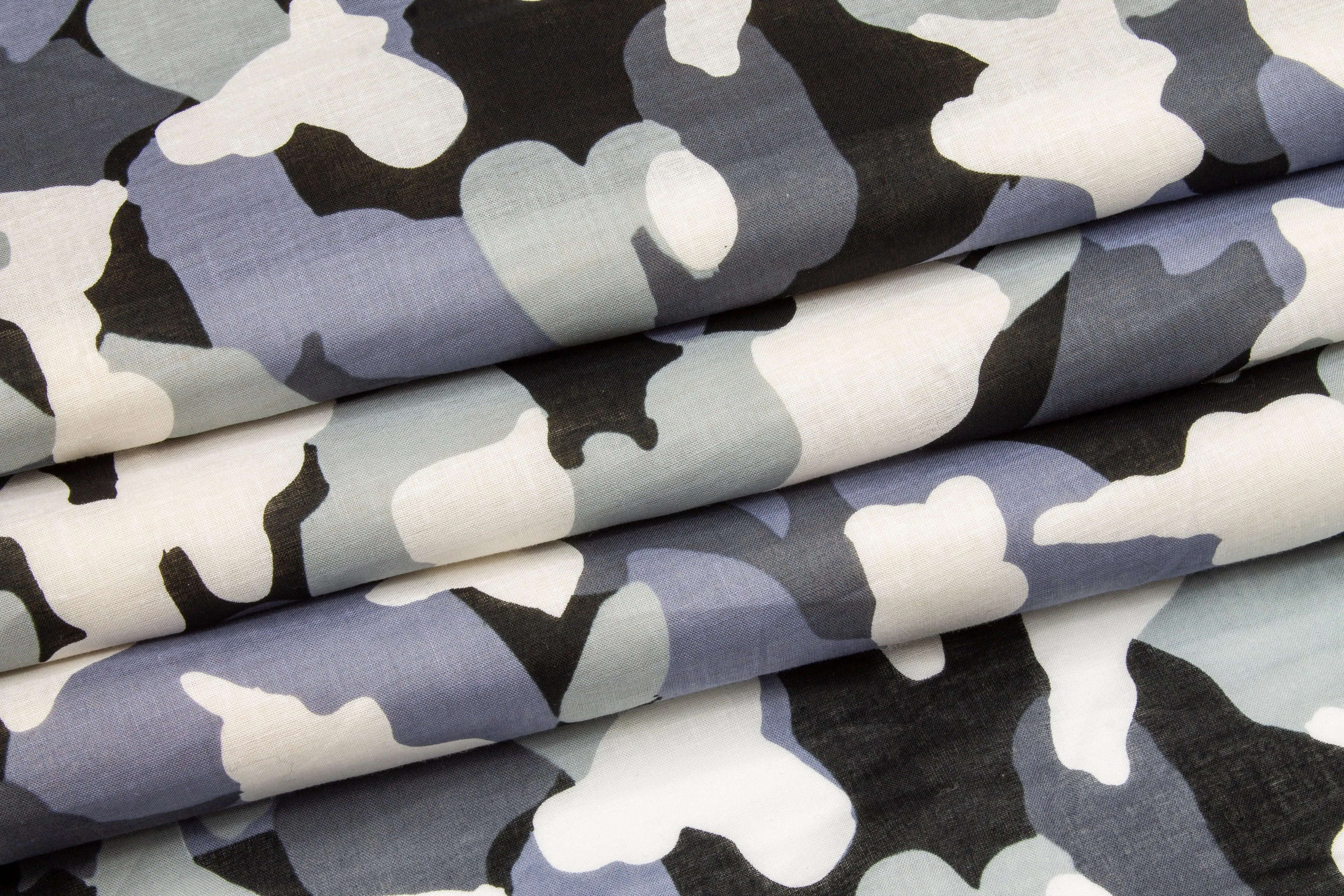 Camouflage Cotton Voile - Cool Gray