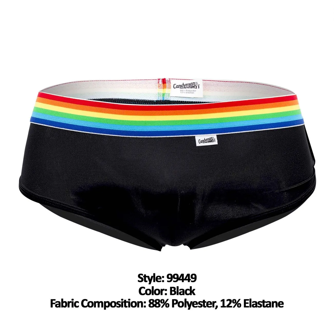 CandyMan 99449 Rainbow Pride Briefs Black