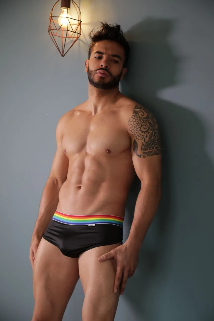 CandyMan 99449 Rainbow Pride Briefs Black