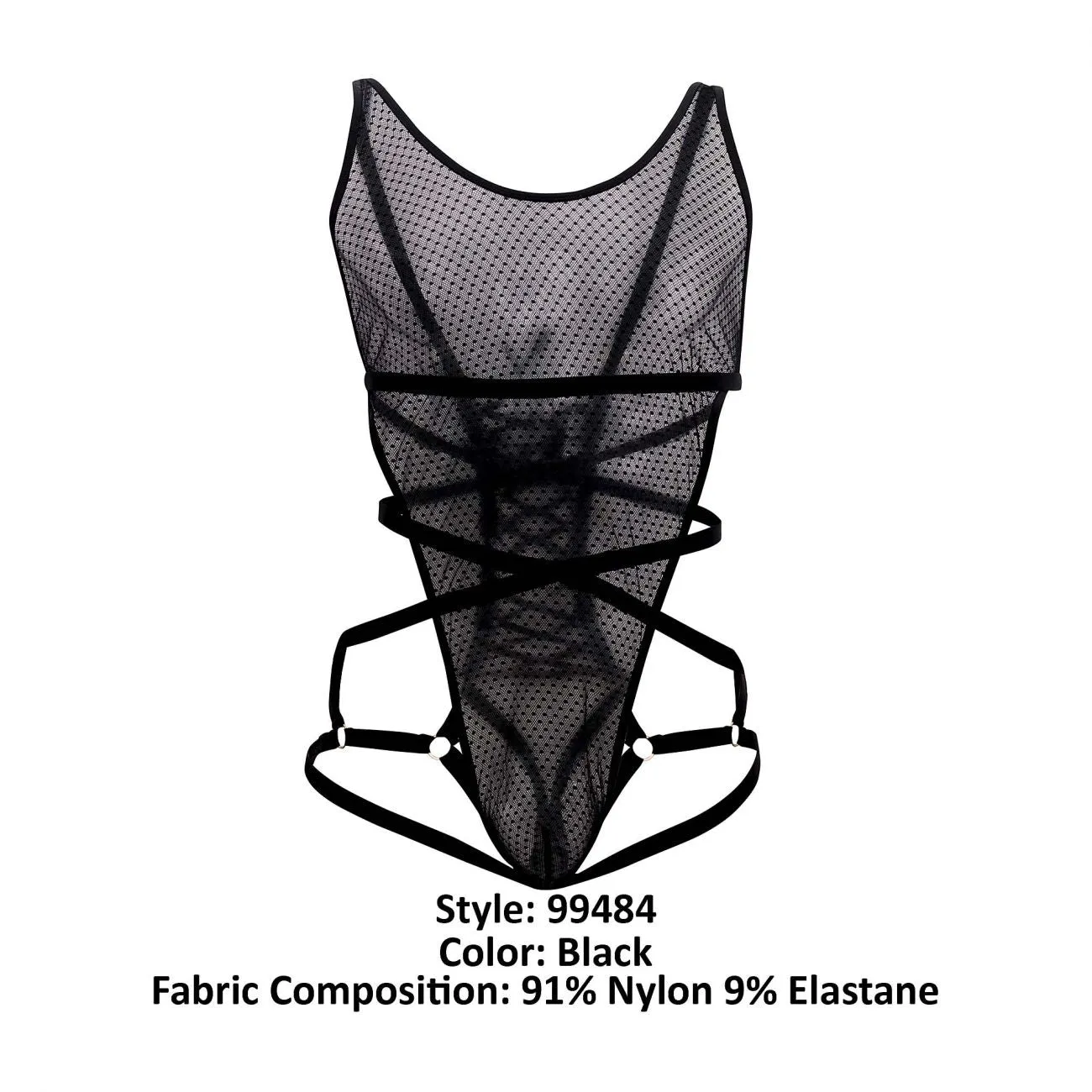 CandyMan 99484 Mesh Bodysuit Black