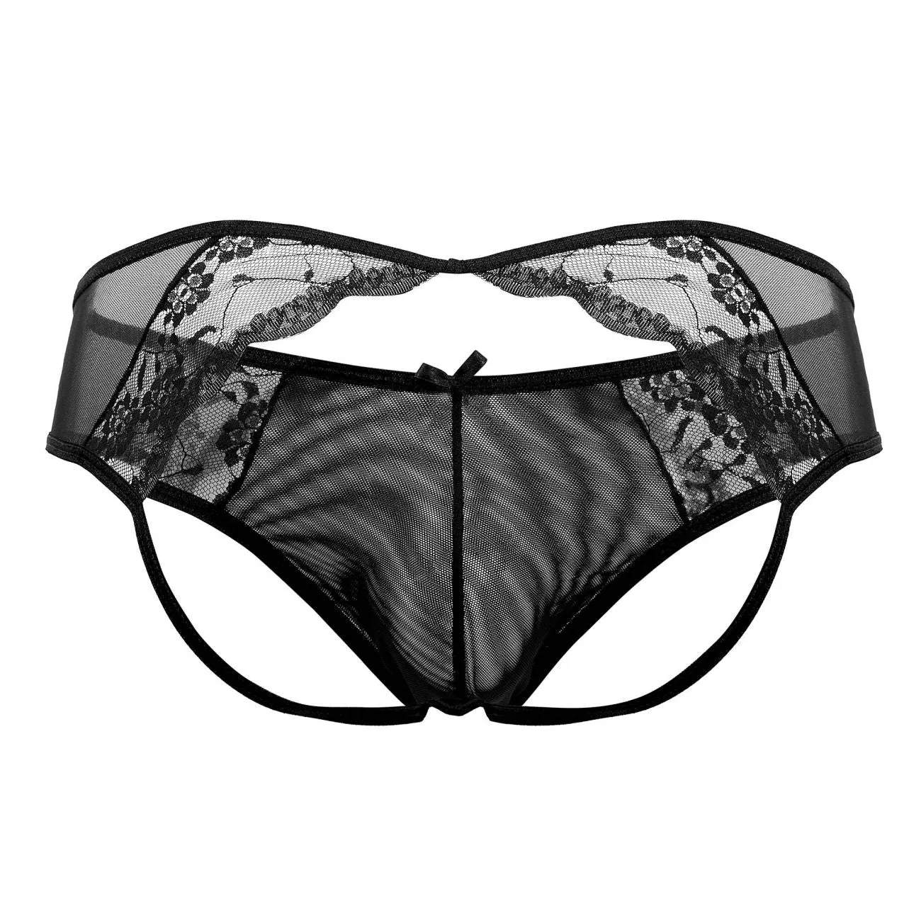 CandyMan 99538 Sexy Lace Jockstrap Black