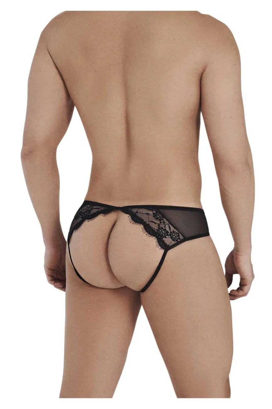 CandyMan 99538 Sexy Lace Jockstrap Black