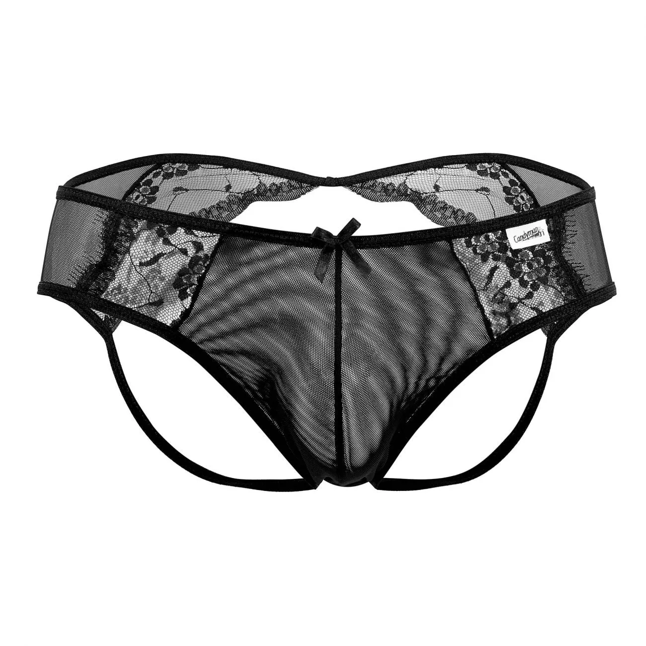 CandyMan 99538 Sexy Lace Jockstrap Black