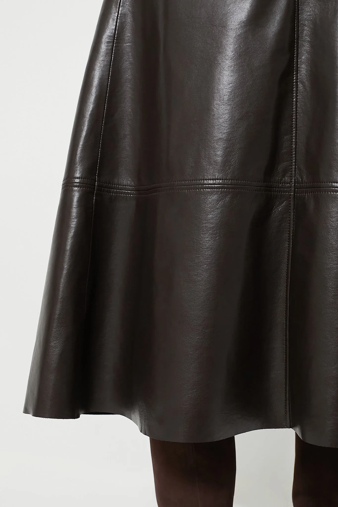 Chocolate Cassia Leather Skirt