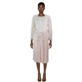 CHRISTIAN DIOR Silk Chiffon Skirt & Blouse Set | US 2