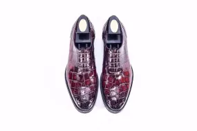 Crocodile Shoes Brouge Shoes ,Crocodile Leather Lace-Up Shoes