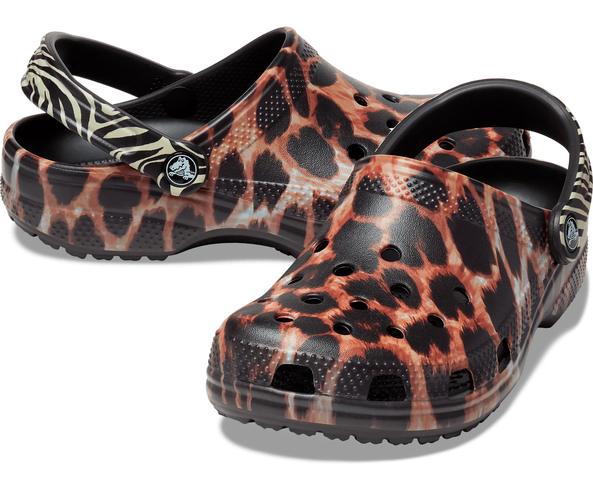 Crocs Unisex Classic Animal Remix Clog - Black / Multi