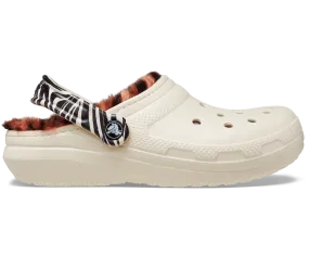 Crocs Unisex Classic Lined Animal Remix Clog - Bone