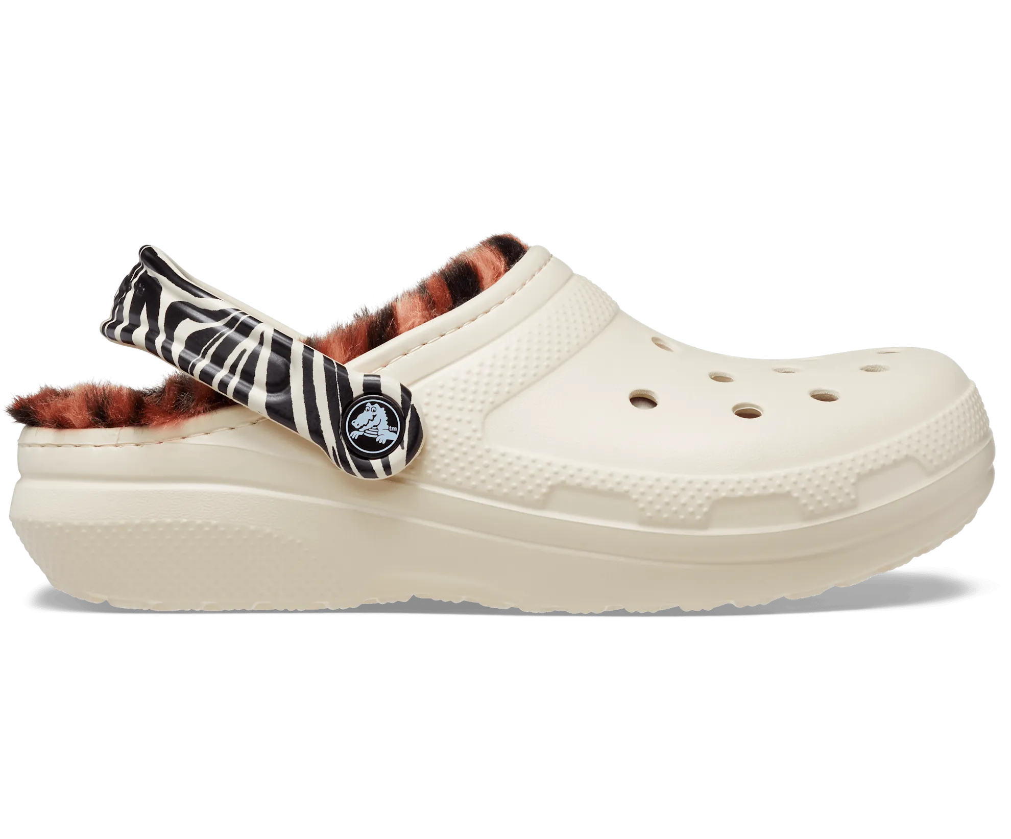 Crocs Unisex Classic Lined Animal Remix Clog - Bone