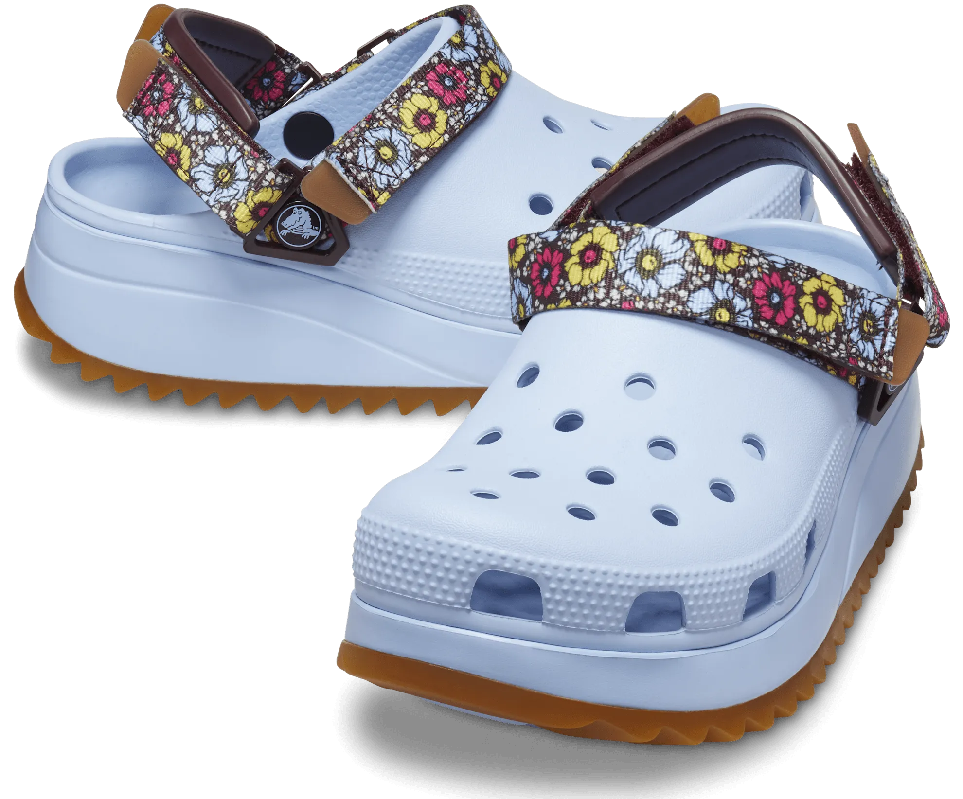 Crocs Unisex Hiker Retro Floral Clog - Blue Calcite