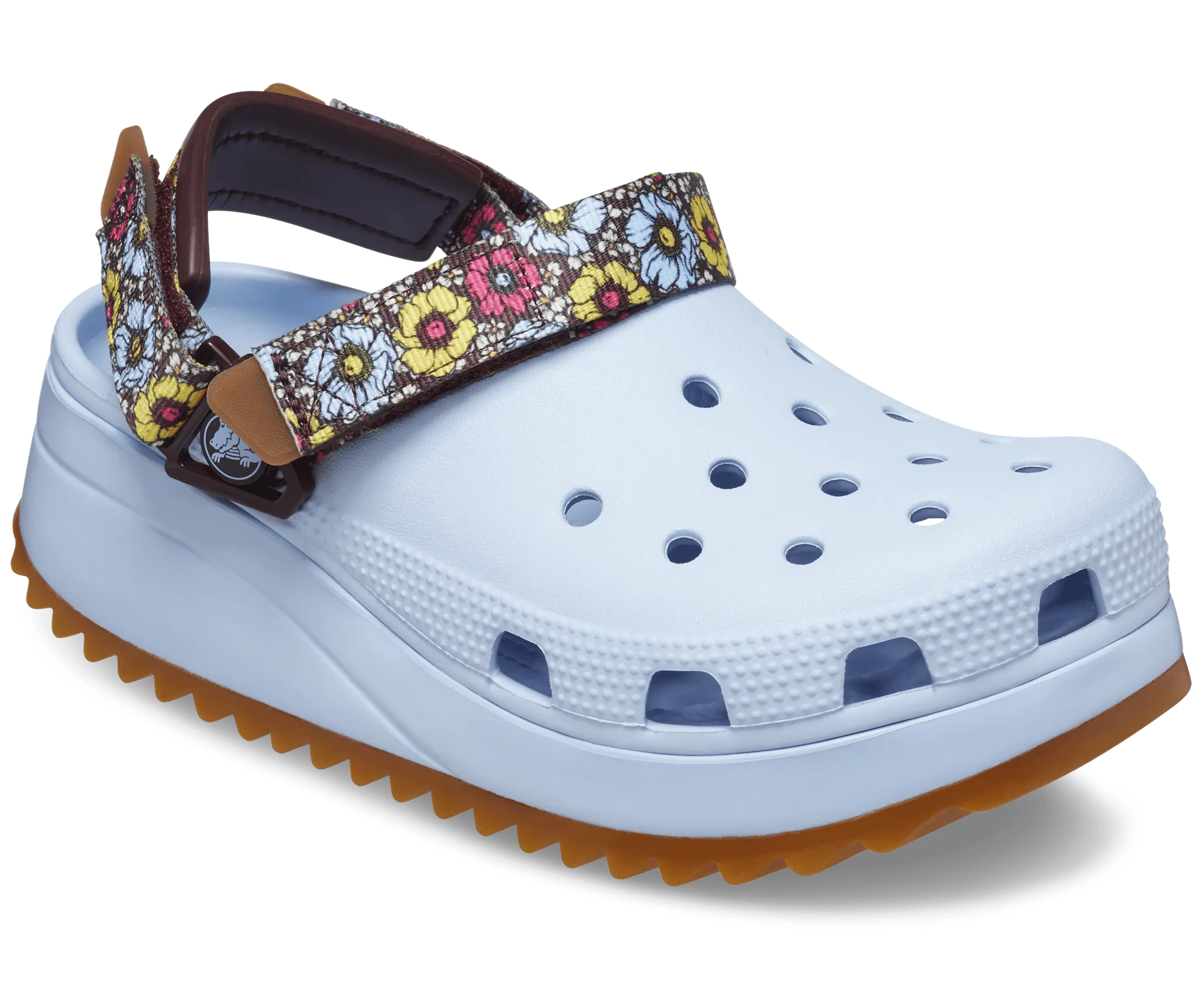 Crocs Unisex Hiker Retro Floral Clog - Blue Calcite