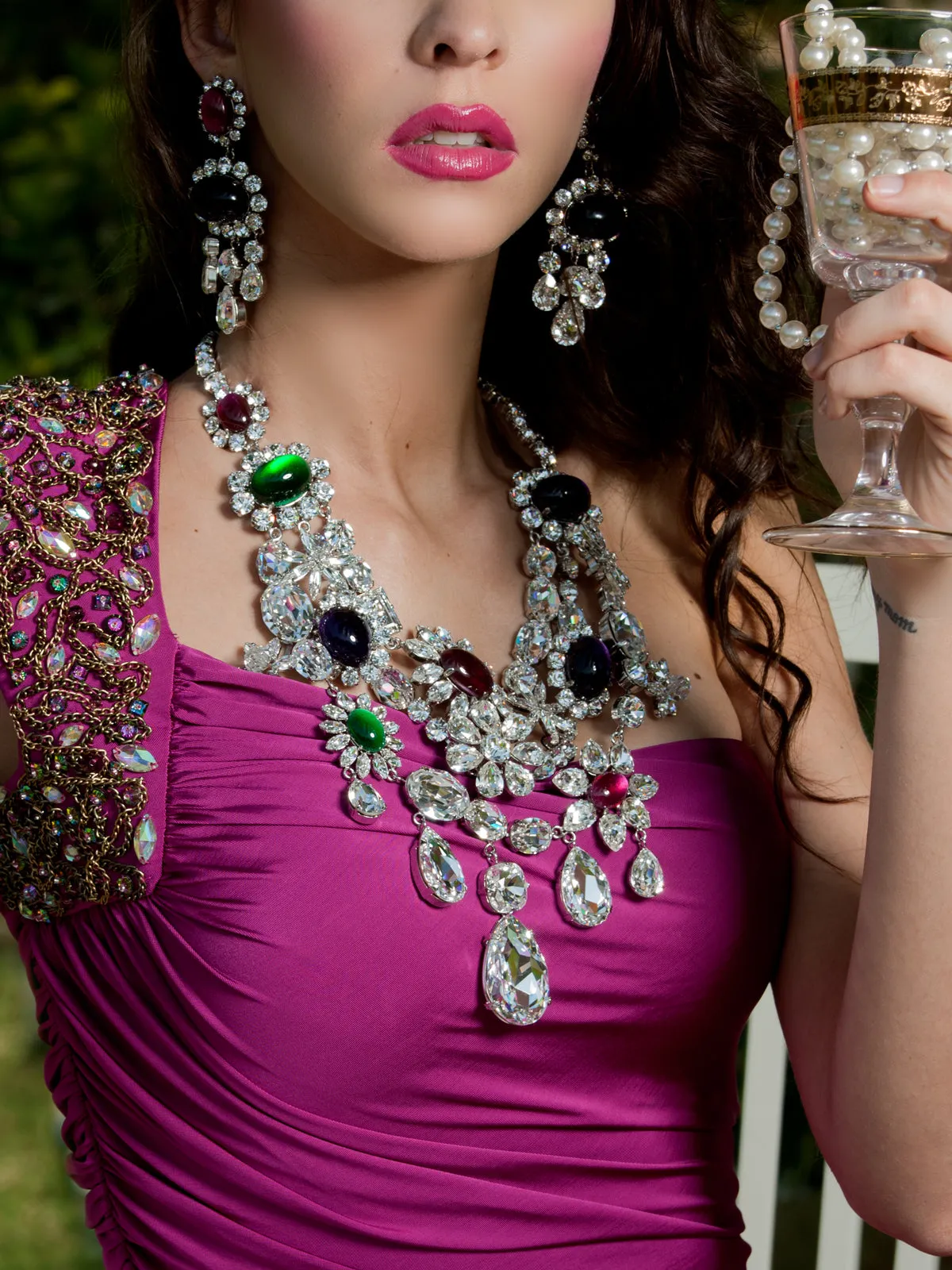 Crystal Embellished Maharadjah Necklace