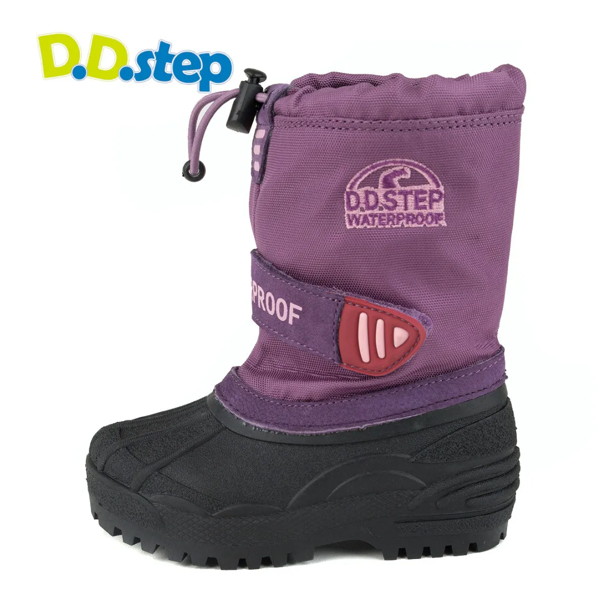 D.D. Step little kid girl winter boots with fleece insulation lilac color size US 8-11.5