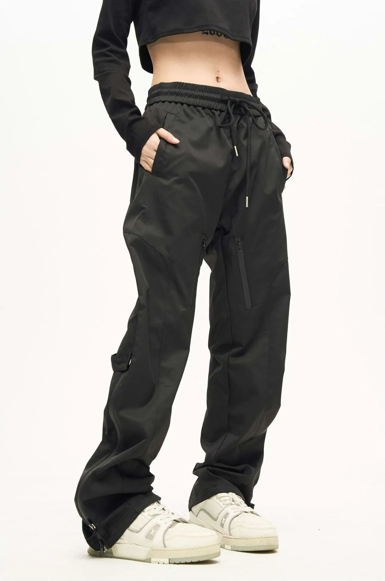 Double Leg Strap Side Zip Jogger