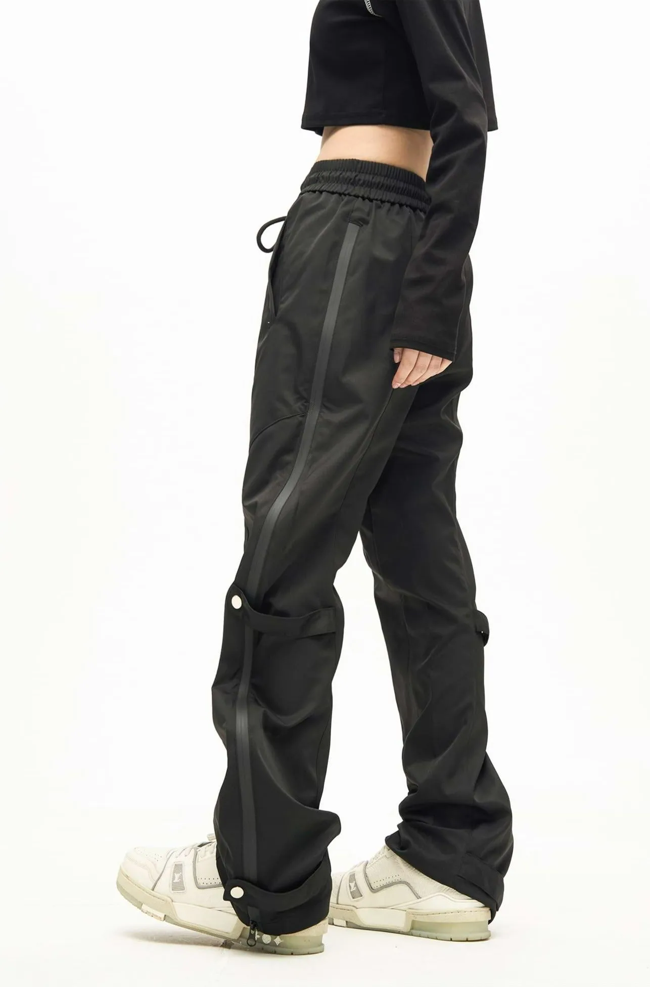 Double Leg Strap Side Zip Jogger