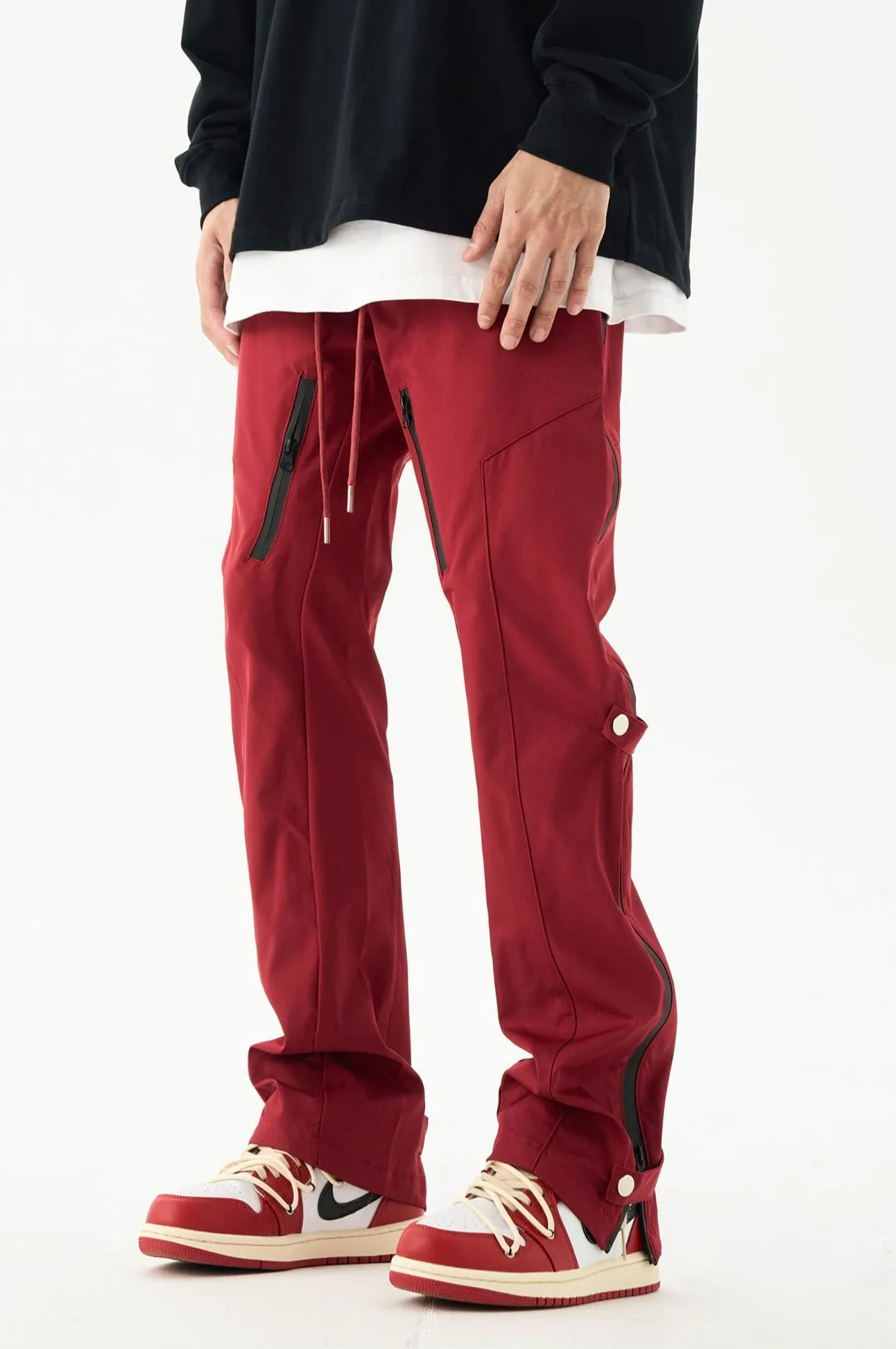 Double Leg Strap Side Zip Jogger