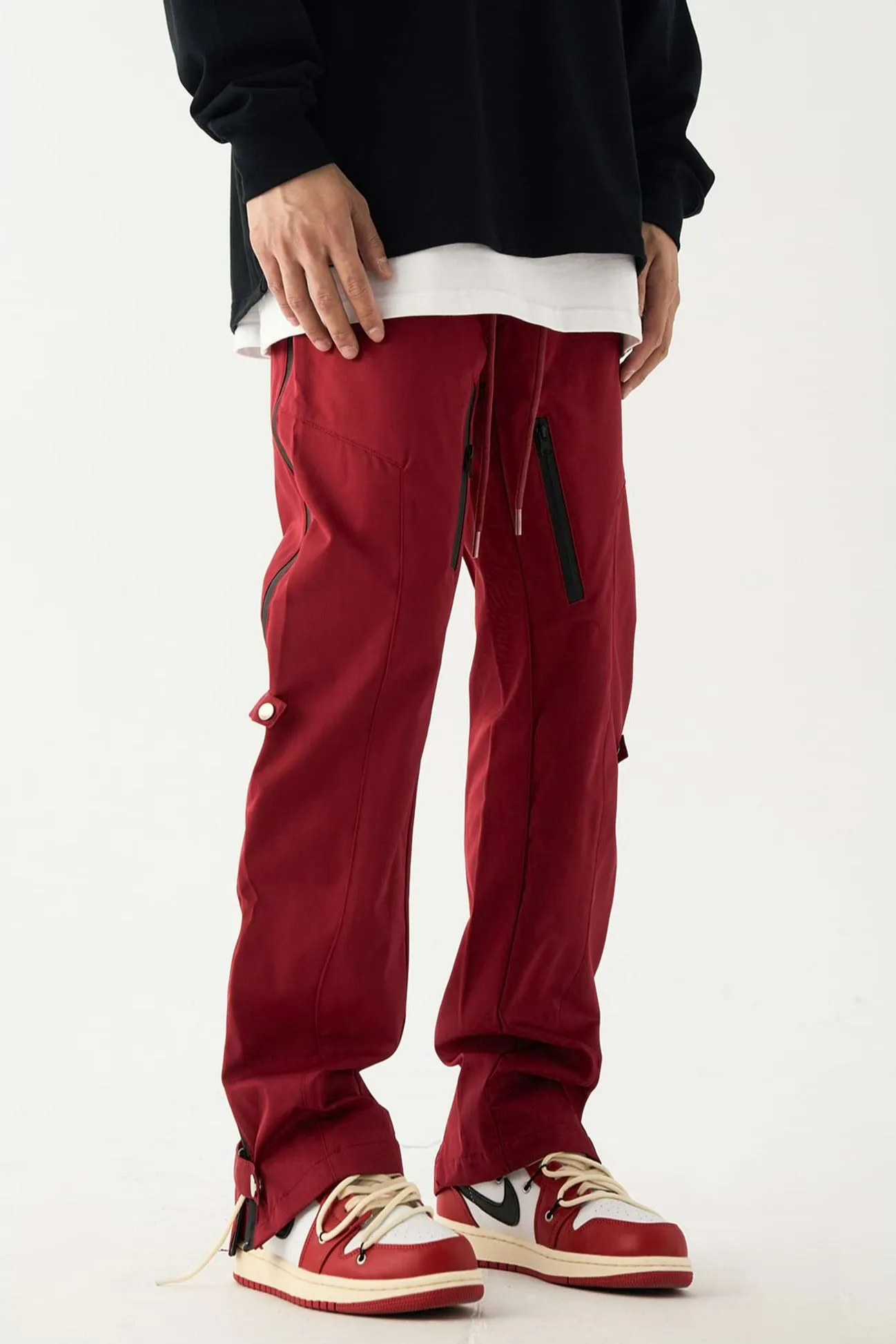 Double Leg Strap Side Zip Jogger