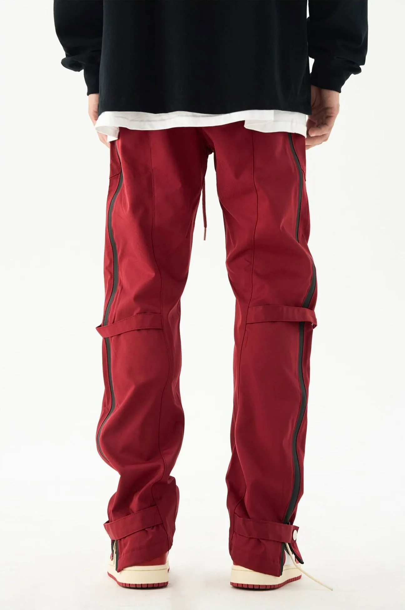 Double Leg Strap Side Zip Jogger