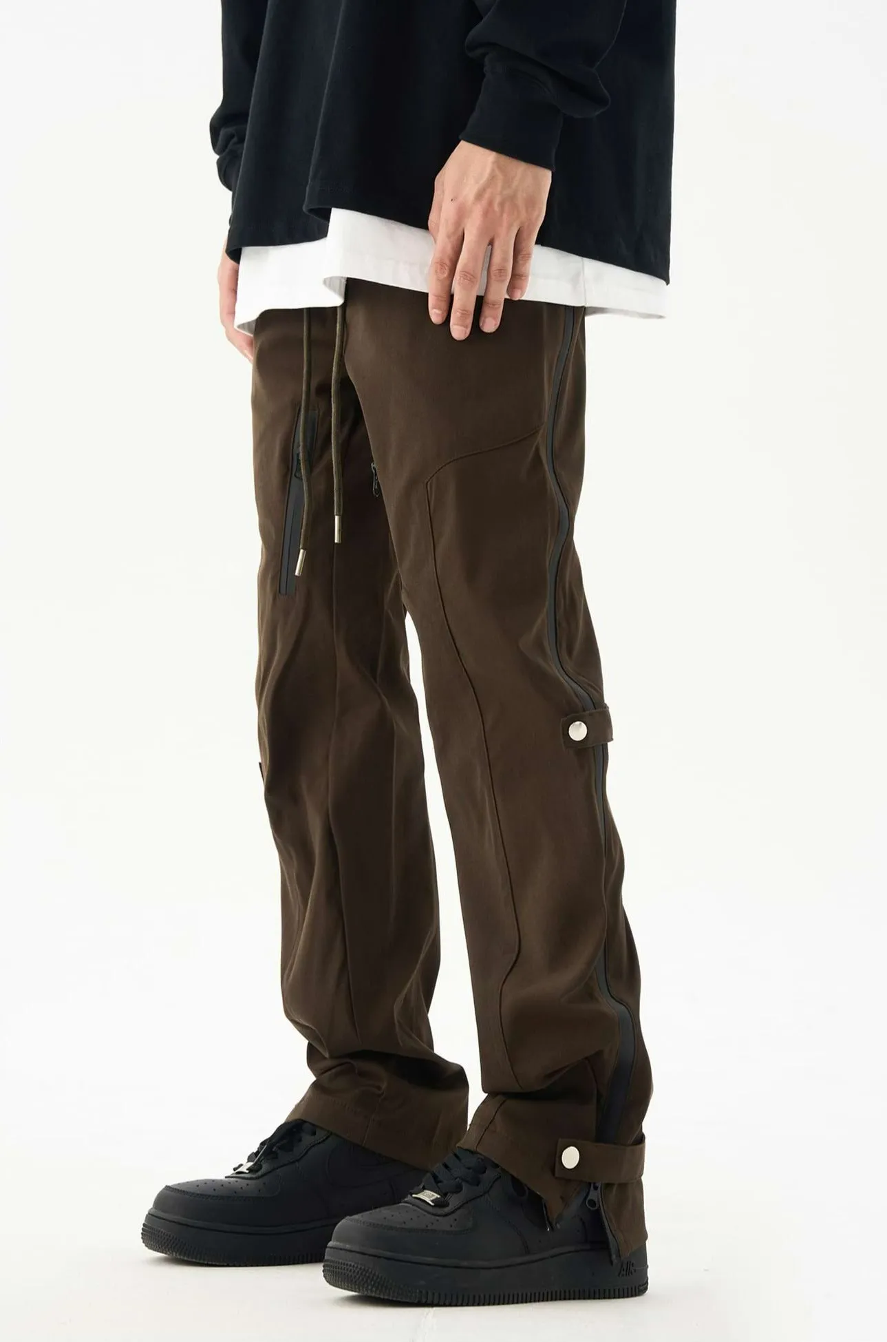 Double Leg Strap Side Zip Jogger