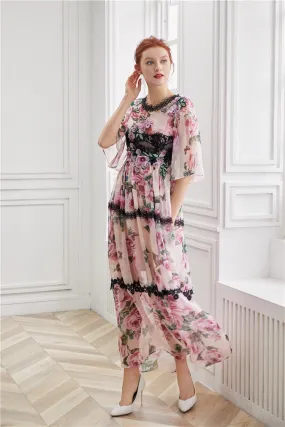 Floral Dress W/ 3D Flowers