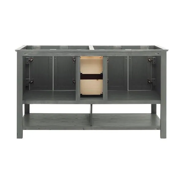 Fresca Manchester Regal 60 Gray Wood Veneer Traditional Double Sink Bathroom Cabinet | FCB2360VG-D