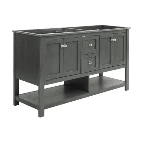 Fresca Manchester Regal 60 Gray Wood Veneer Traditional Double Sink Bathroom Cabinet | FCB2360VG-D