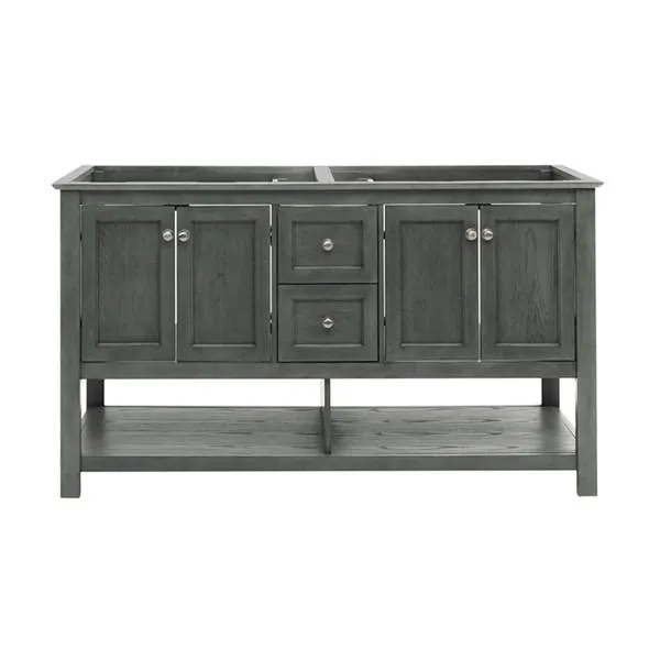 Fresca Manchester Regal 60 Gray Wood Veneer Traditional Double Sink Bathroom Cabinet | FCB2360VG-D