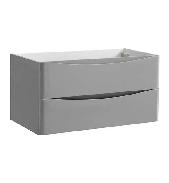 Fresca Tuscany 36 Glossy Gray Wall Hung Modern Bathroom Cabinet | FCB9036GRG