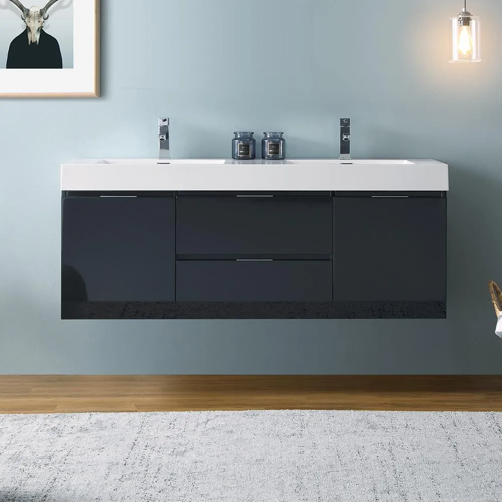 Fresca Valencia 60 Wall Hung Modern Bathroom Vanity