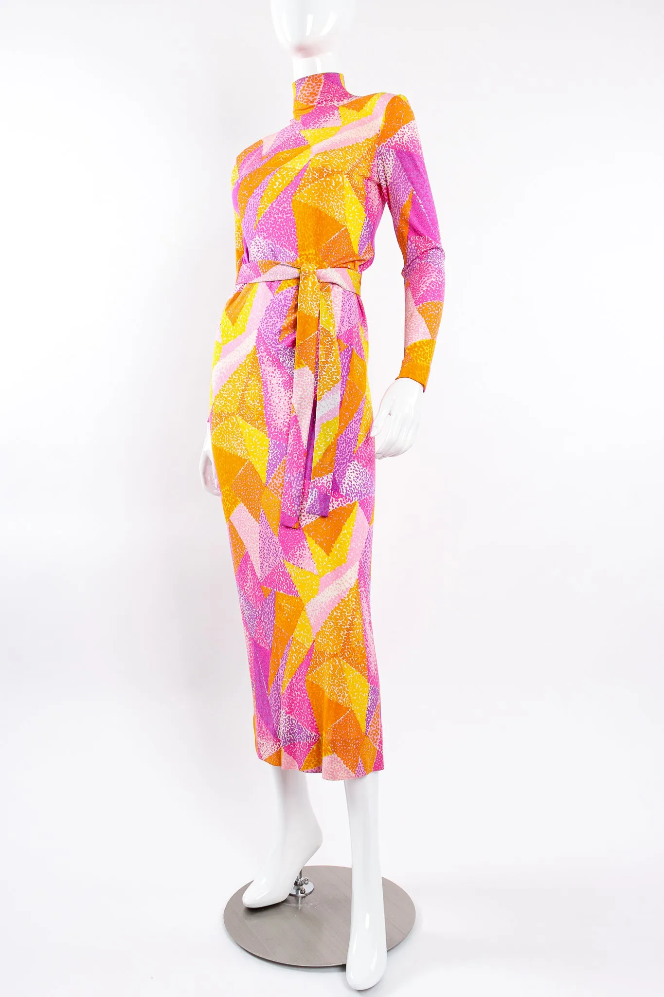 Geometric Silk Jersey Dress & Overskirt