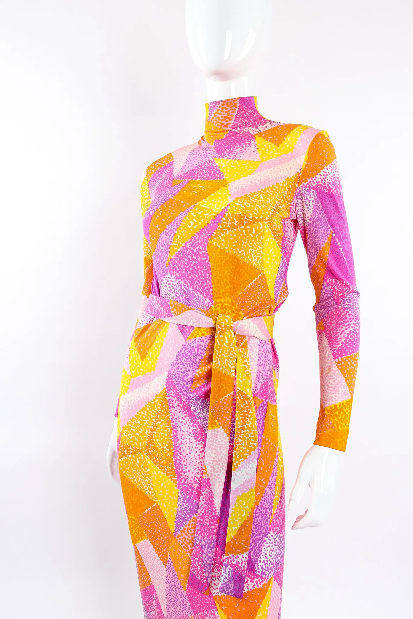 Geometric Silk Jersey Dress & Overskirt