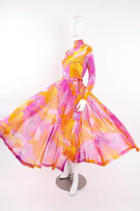 Geometric Silk Jersey Dress & Overskirt