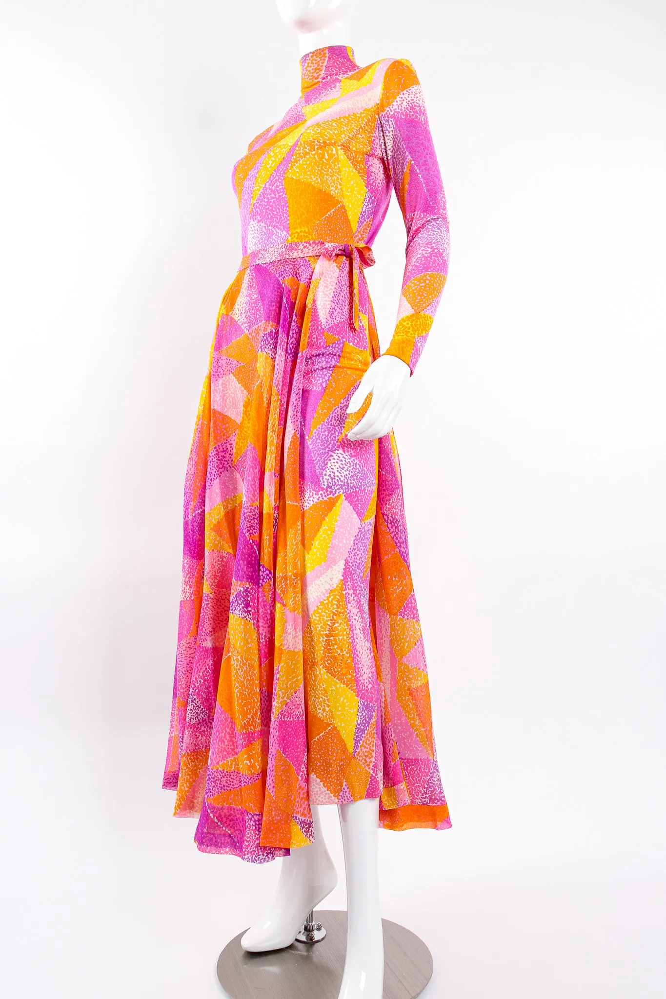 Geometric Silk Jersey Dress & Overskirt