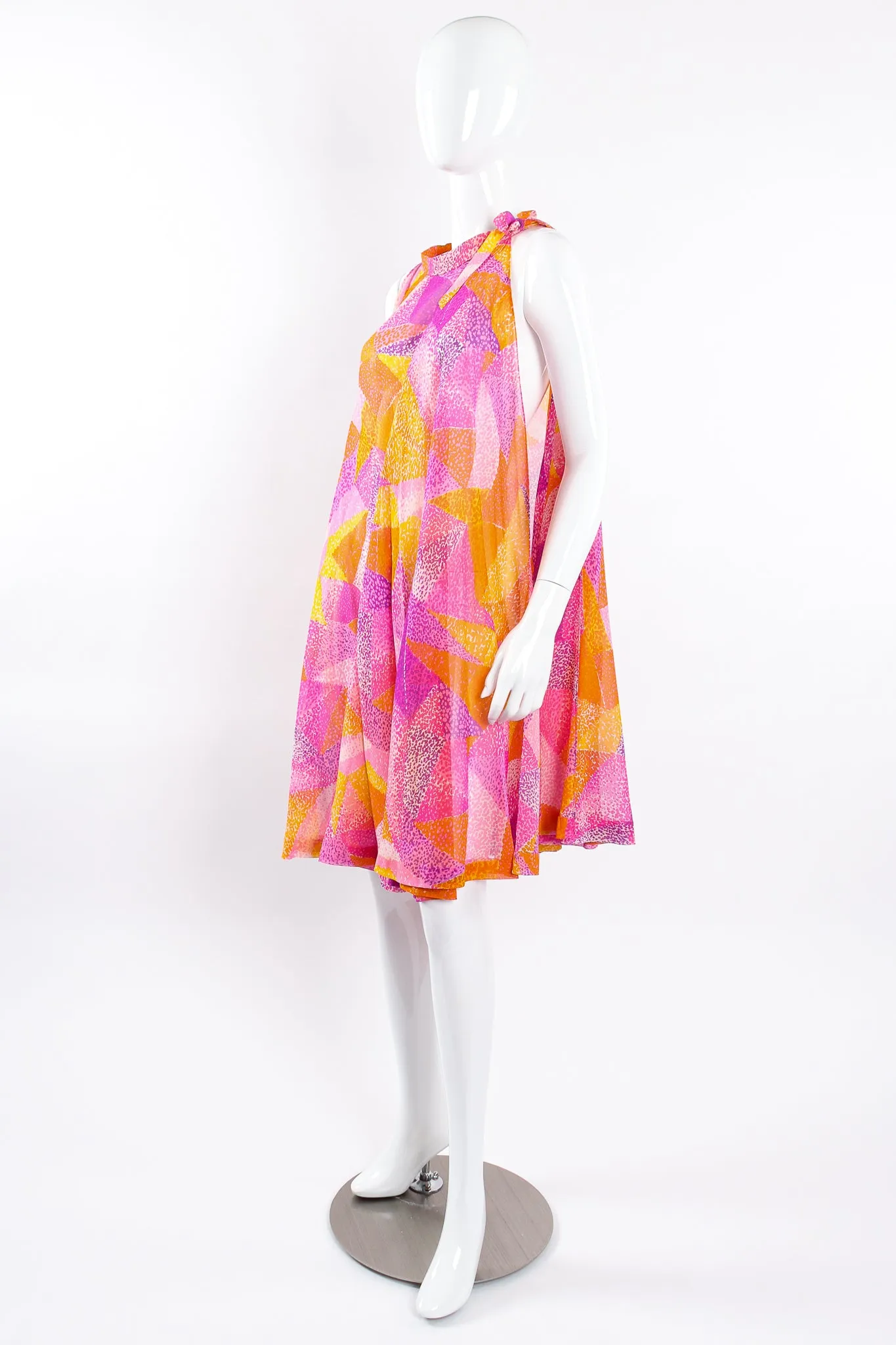 Geometric Silk Jersey Dress & Overskirt