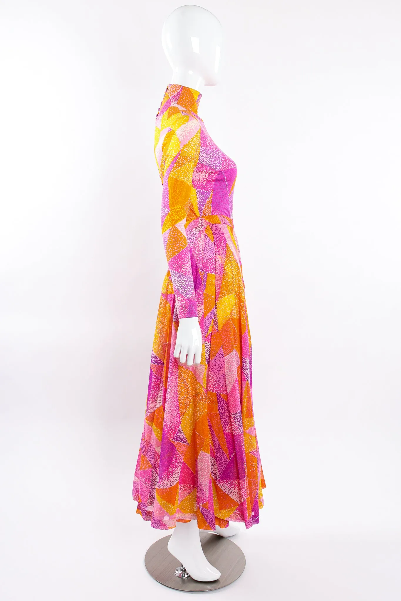 Geometric Silk Jersey Dress & Overskirt