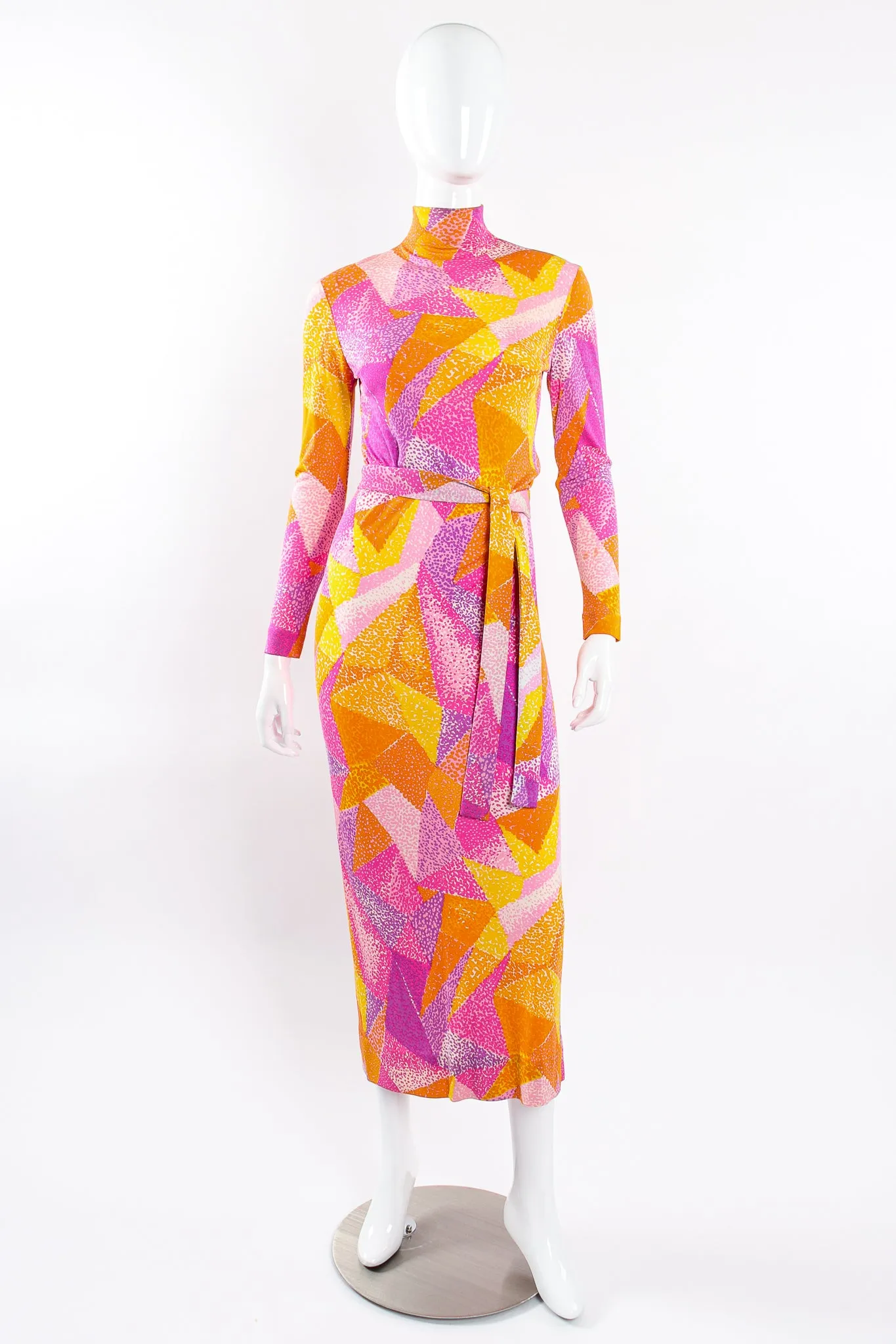 Geometric Silk Jersey Dress & Overskirt