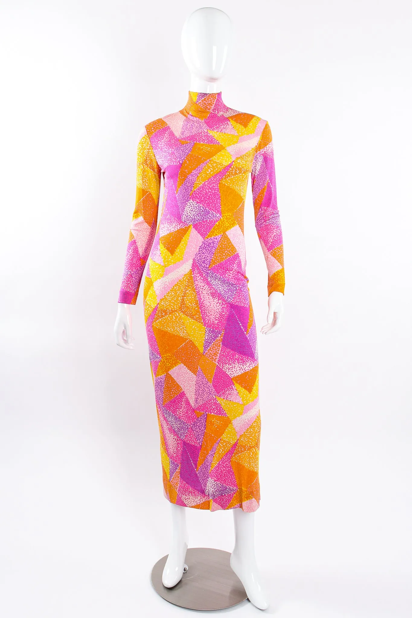 Geometric Silk Jersey Dress & Overskirt