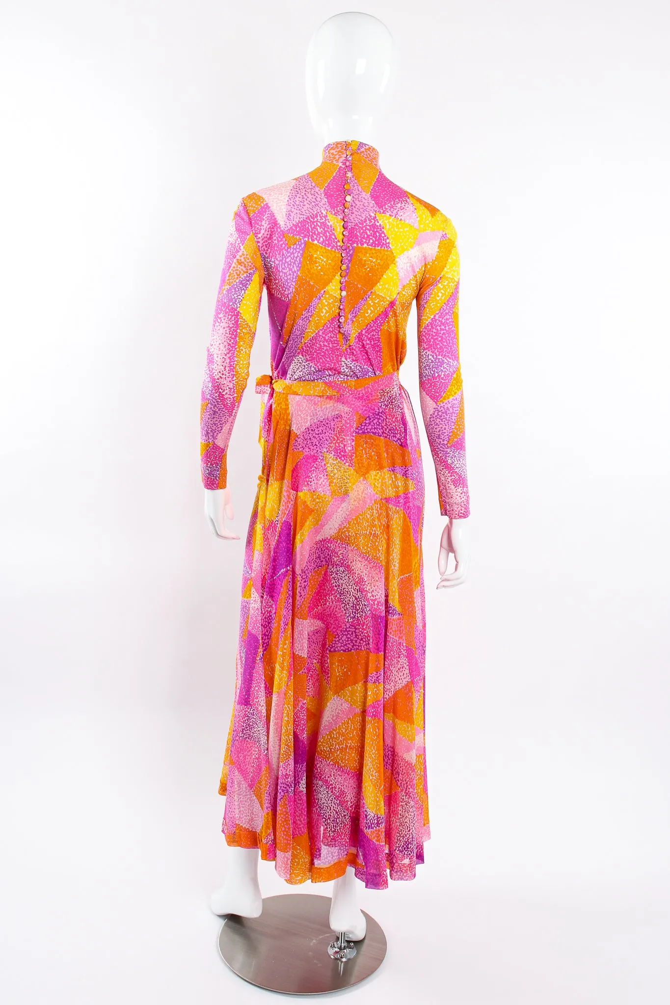 Geometric Silk Jersey Dress & Overskirt